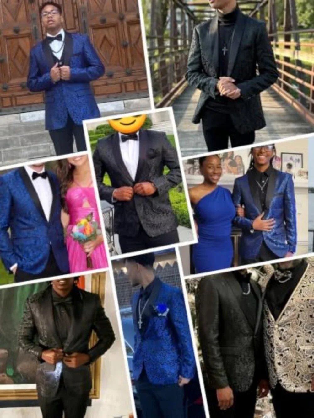 Men's Floral Prom Wedding Tuxedo Suits - Dinner Jacket & Pants Set